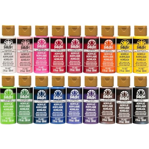 FolkArt Acrylic Paint Set (2-Ounce), PROMOFAI Colors I (18 Colors)