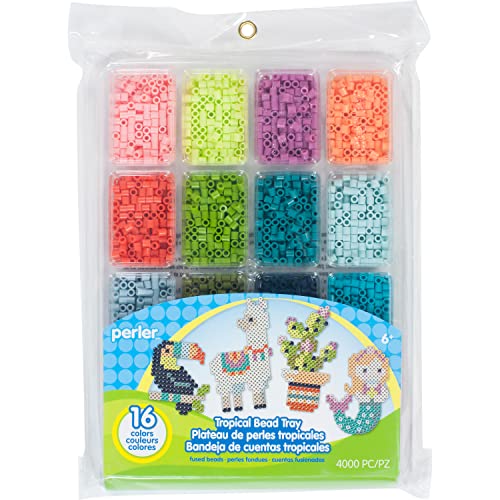 Perler Tropical Colors Fuse Bead Tray for Crafts, 4000pcs