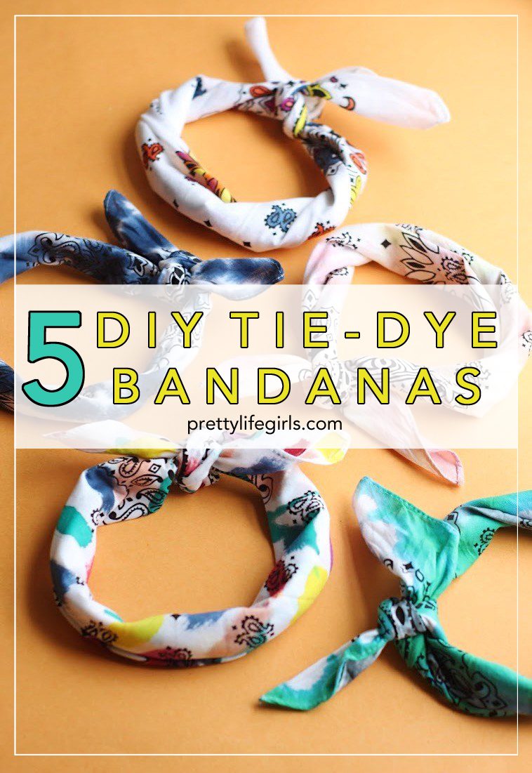 How to Make DIY Tie Dye Bandanas featured by top US craft blog, The Pretty Life Girls