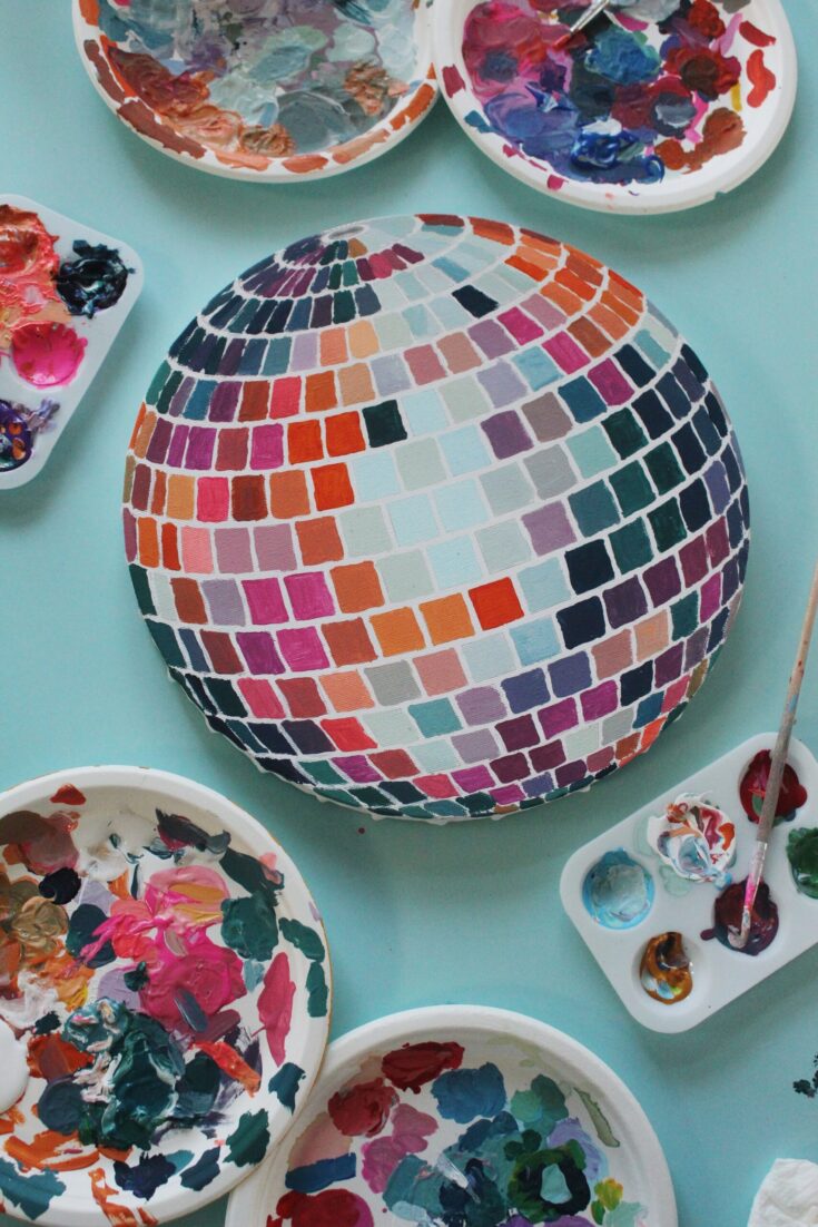 DIY Painted Disco Ball Art