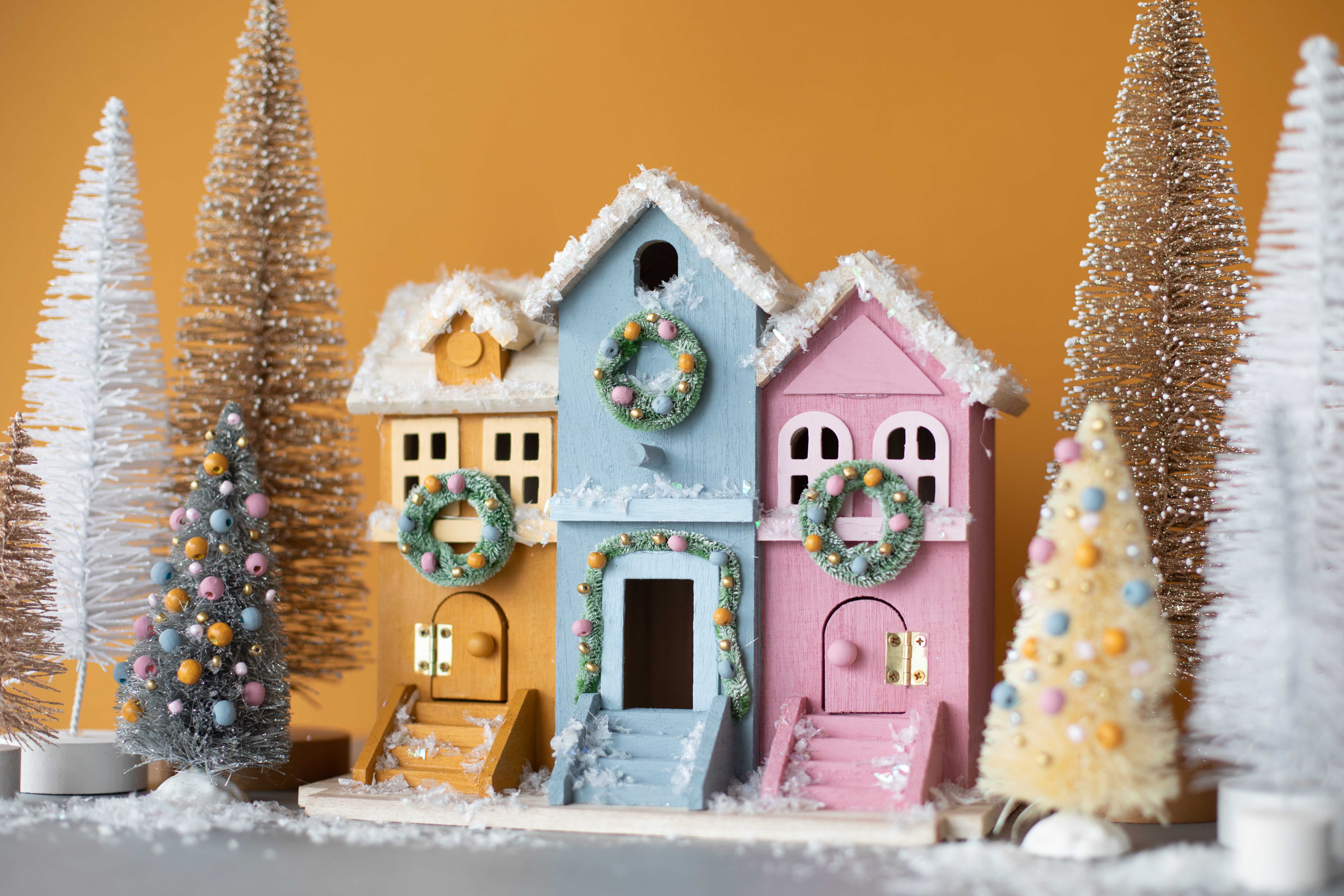 Holiday Brownstone: How to Make Your Own DIY Christmas Village + a tutorial featured by Top US Craft Blog + The Pretty Life Girls