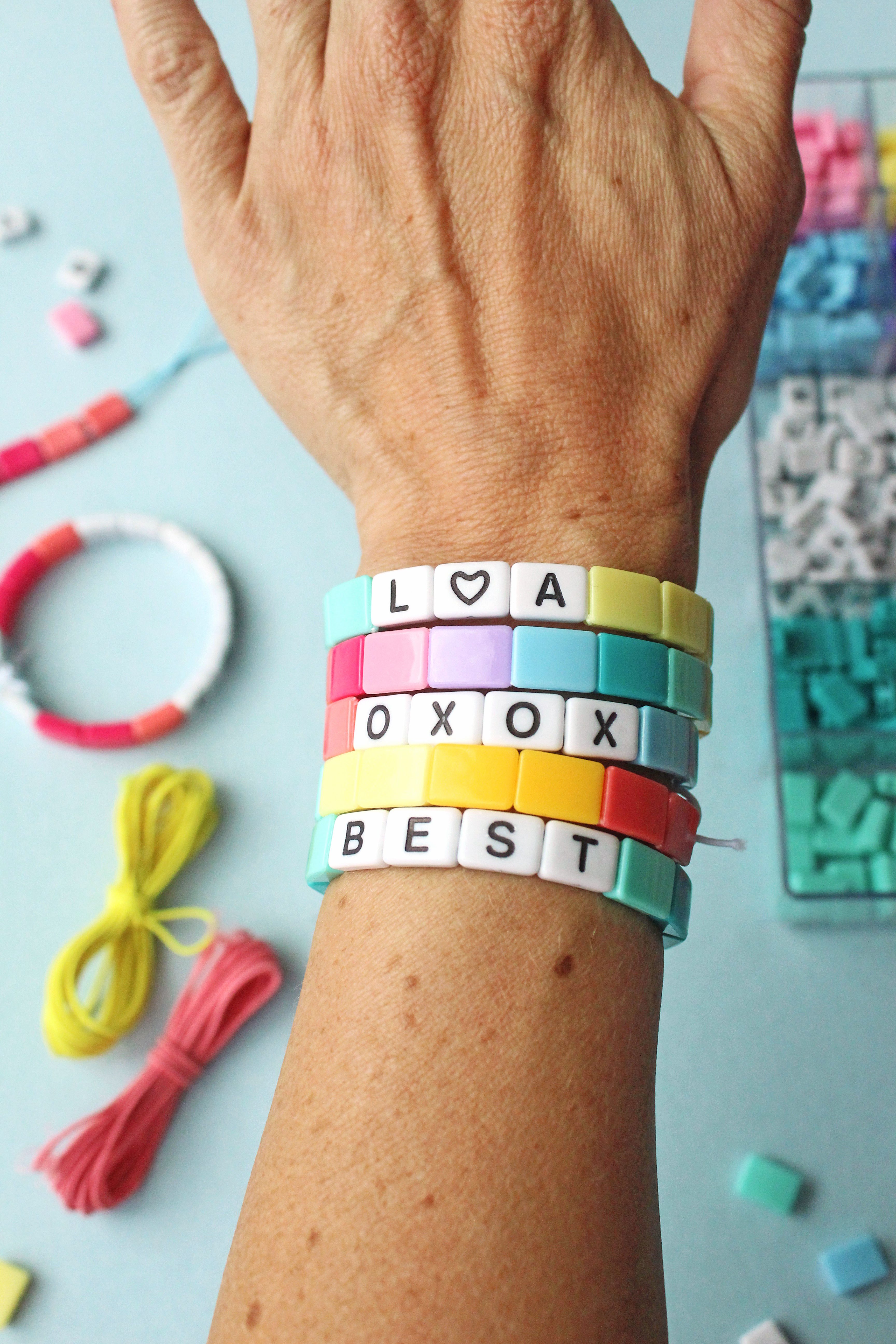 DIY Tile Bead Bracelets + a tutorial featured by Top US Craft Blog + The Pretty Life Girls