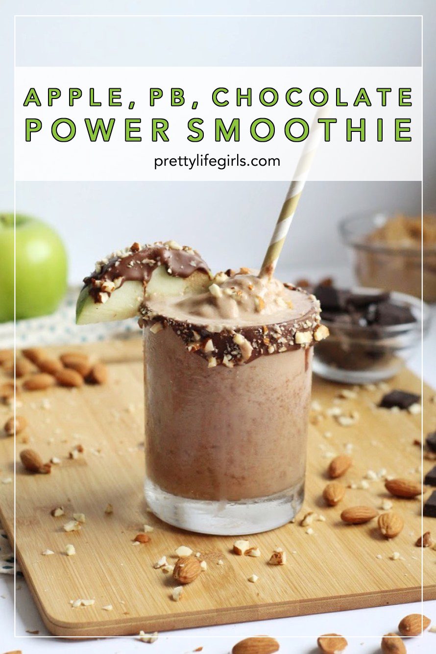 Apple Peanut Butter Smoothie Recipe featured by top US food blog, The Pretty Life Girls