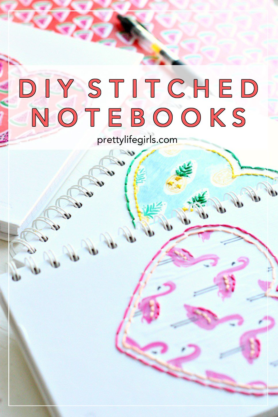 DIY Back-to-School Stitched Notebooks + a tutorial featured by Top US Craft Blog + The Pretty Life Girls