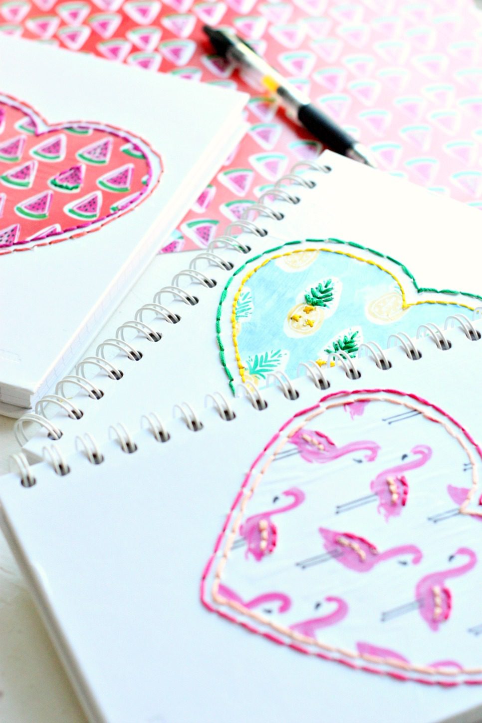 DIY Back-to-School Stitched Notebooks + a tutorial featured by Top US Craft Blog + The Pretty Life Girls